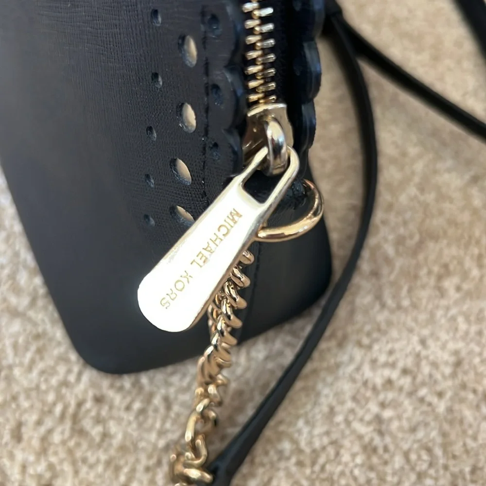 Michael Kors Cindy Medium Dome Scalloped Edge Laser Cut Crossbody Bag